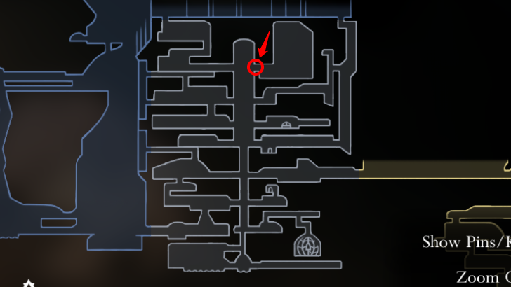 Detailed map of upper Slab Mask Shard Key of Apostate door location