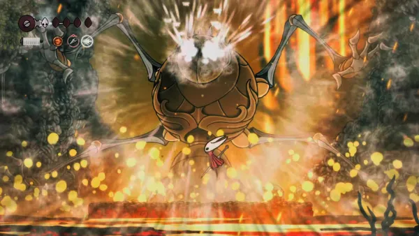 Fourth Chorus arena showing the lava and platforms