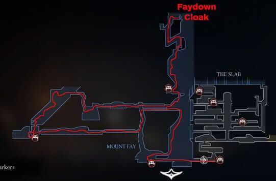 Complete Mount Fay traversal map showing climbing route in Hollow Knight Silksong