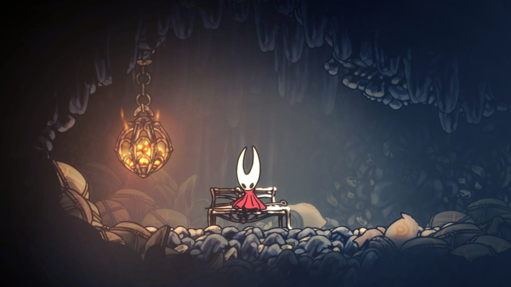 Mount Fay bench cave - safe resting spot in Hollow Knight Silksong