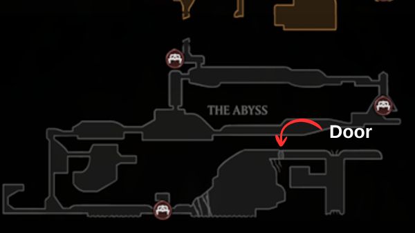 The Abyss Needolin door location in bottom right section of Silksong