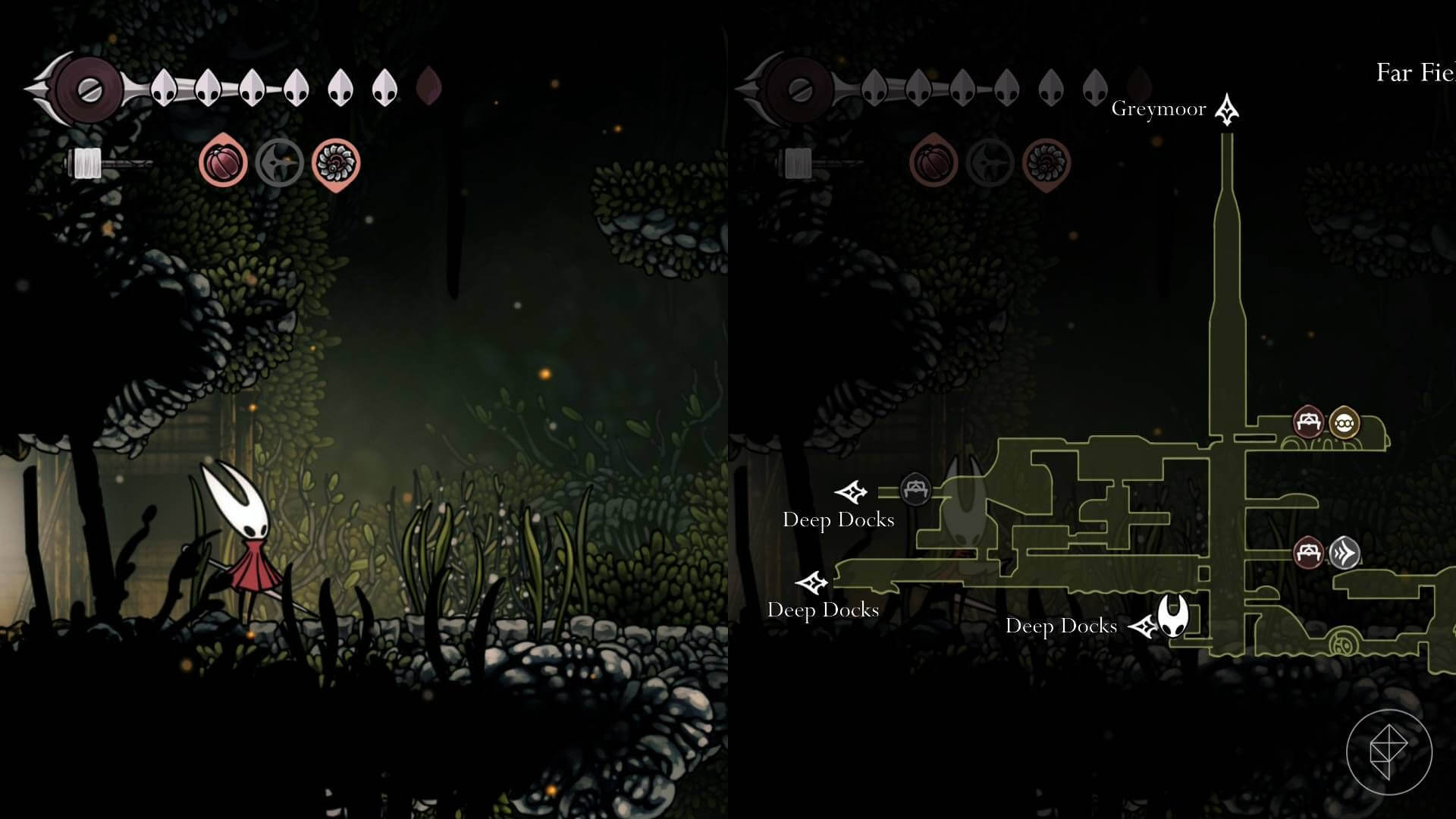 Far Fields entrance to Deep Docks showing breakable wall access point