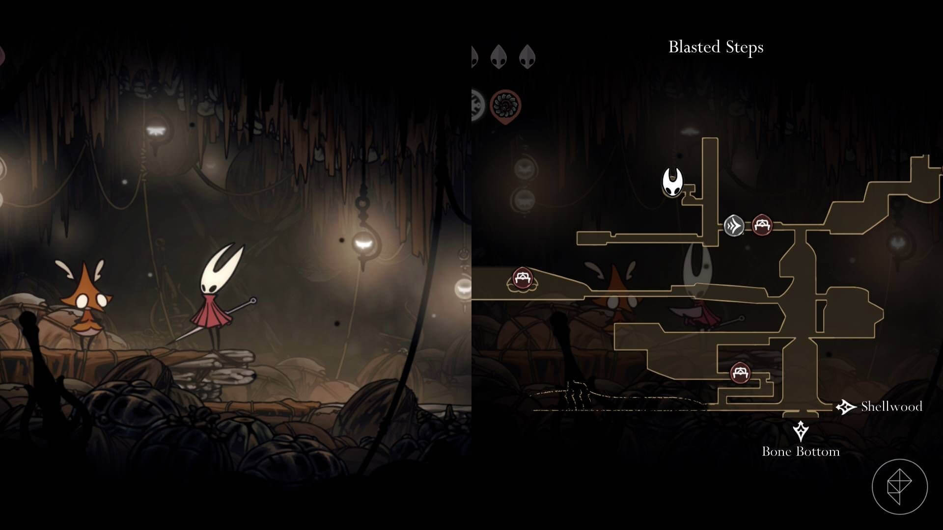 Grindle selling spool fragment in Blasted Steps - high chamber merchant location